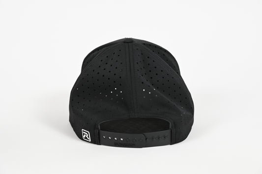 Arctos Black Flex Snapback Hat, White Wavy Logo