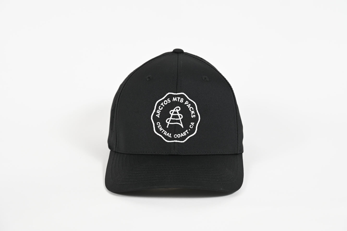 Arctos Black Flex Snapback Hat, White Wavy Logo