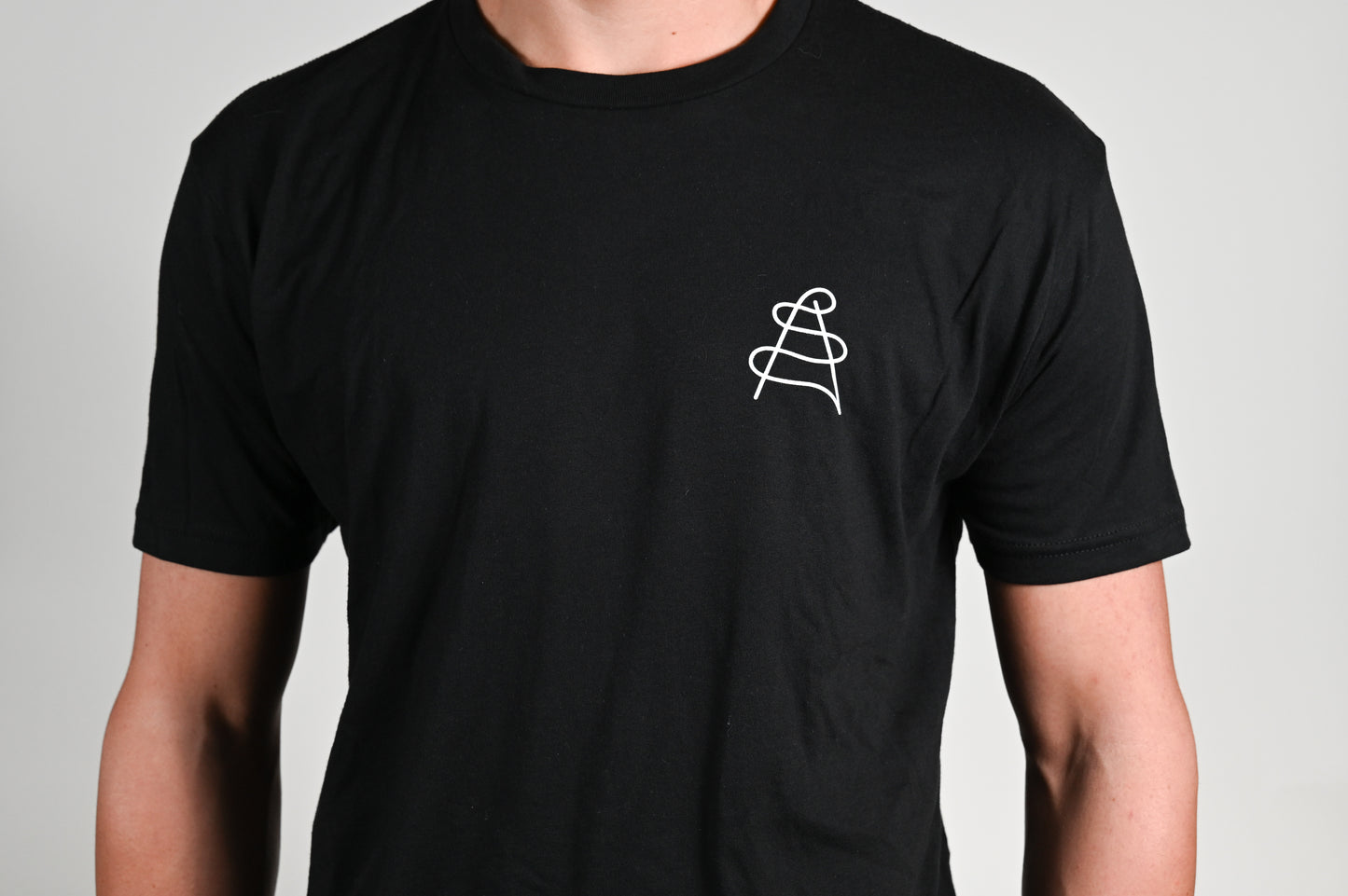 Arctos Black T-Shirt, White Wavy Logo